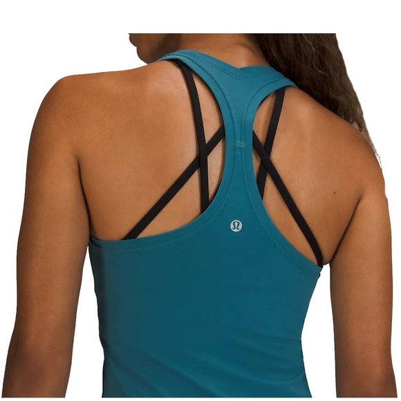 Lululemon Women's Capture Blue Cool Racerback Short Tank Top Nulu - Picture 3 of 6